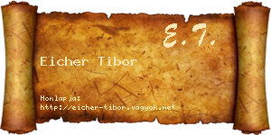 Eicher Tibor névjegykártya